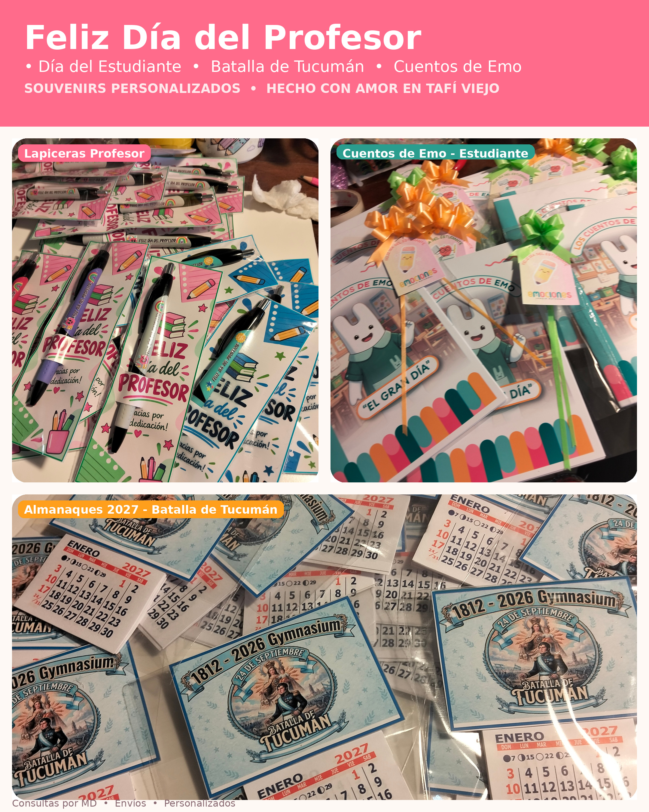 Diseño de kits escolares y cumpleaños